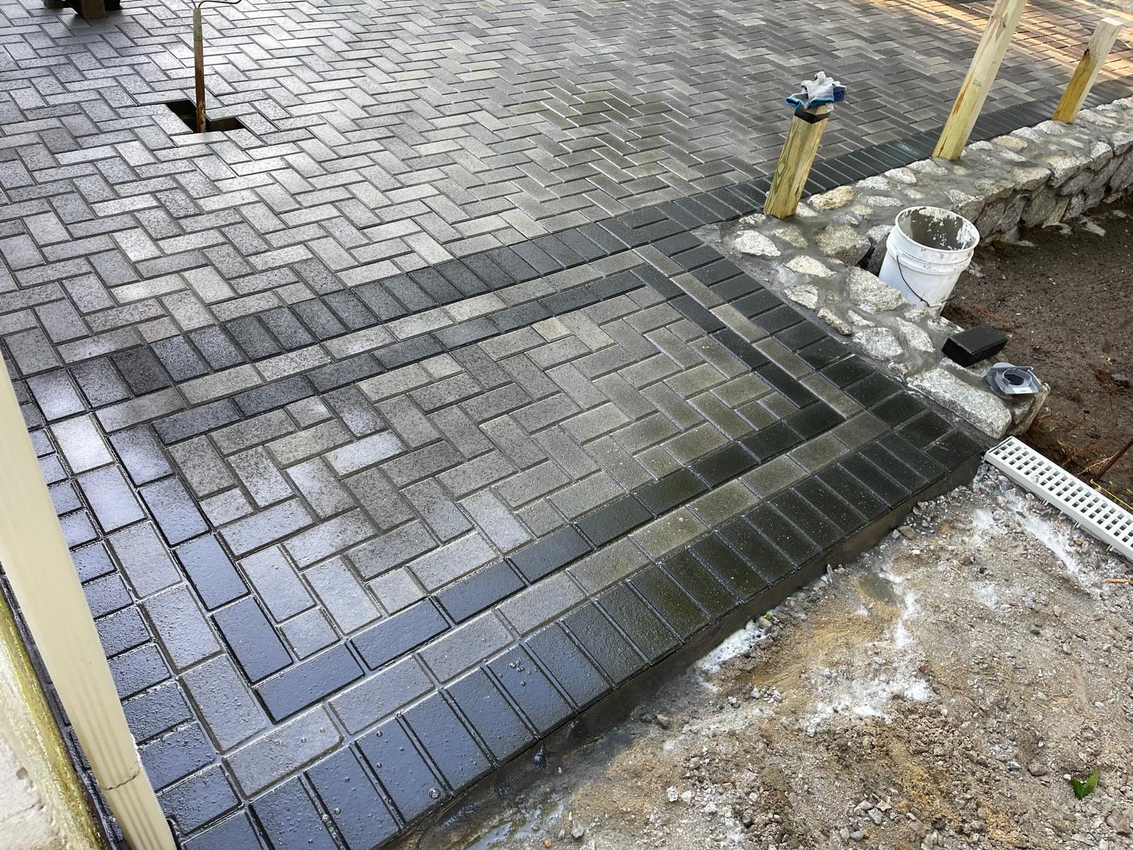 Herringbone Charcoal Patio