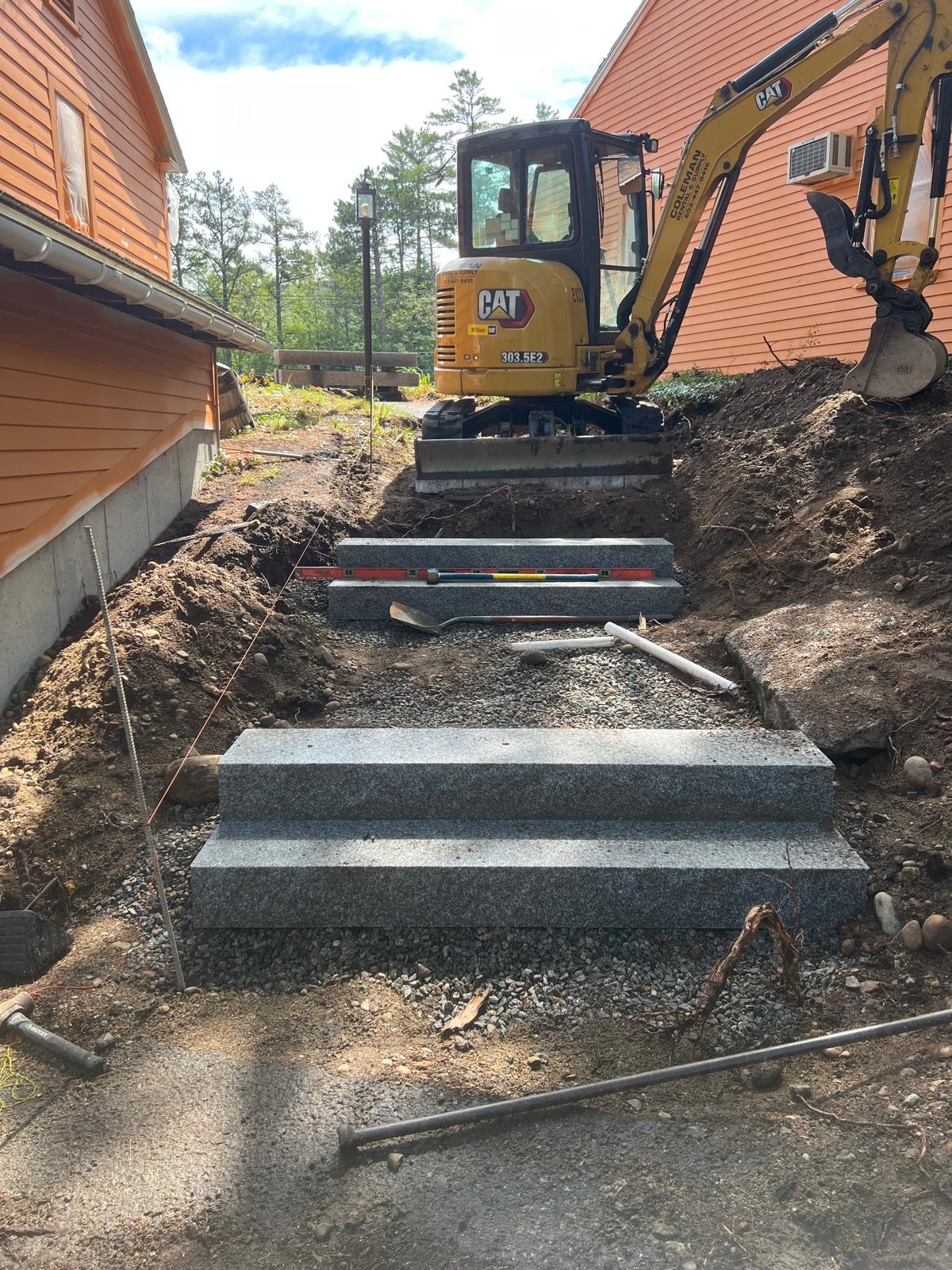 Granite Step & Walkway Build — Before